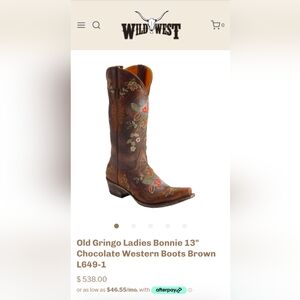 Old Gringo - Bonnie Boots sz 6.5
